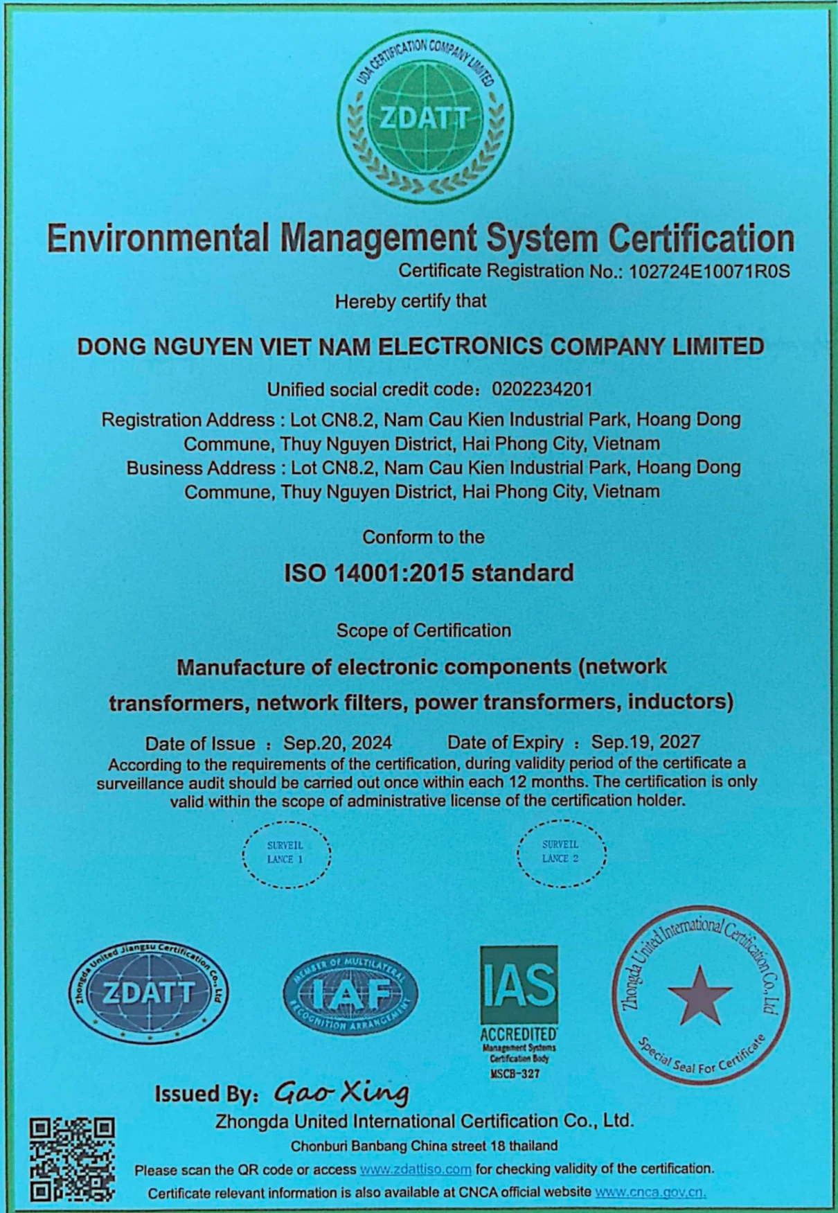 About Environmental Management System Certification (ISO9001)